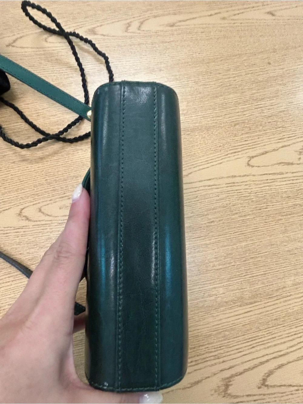 Vintage Bellerose Green Leather structured Crossbody Bag